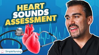 Heart Sounds Health Assessment DEMO  Nursing Student Assessment EASY [upl. by Pearman]