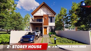 TWO STOREY HOUSE WITH 3 BEDROOMS amp POOL AREA  Lot Dimension 50M x 8M [upl. by Millie]