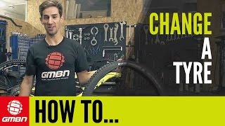 How To Change An MTB Tyre  Mountain Bike Maintenance [upl. by Nodnas]