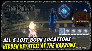 Enkanomiya All 5 Lost Book Locations Genshin Impact Hidden Key Sigil at The Narrows [upl. by Ecarret]