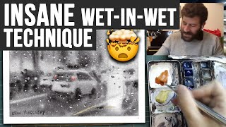 INSANE Wet in Wet Technique  Watercolor Lesson [upl. by Benyamin377]