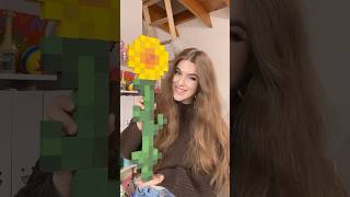 Making a minecraft SUNFLOWER in real life 🌻 [upl. by Ymled]