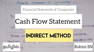 Cash flow Statement  Indirect Method in Tamil  Financial Statement of Companies [upl. by Ketchum]