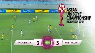 🔴 INDONESIA U16 VS AUSTRALIA U16 SEMIFINAL PIALA AFF 2024  ALL GOALS [upl. by Seumas]