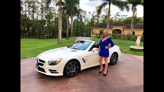 2015 MercedesBenz SL550 White Arrow Edition Review wMaryAnn For Sale By AutoHaus of Naples [upl. by Sina]