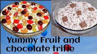 Yummy Fruit and chocolate trifleeasy to makechildrens favorite dessertsfood recipe easyrecipe [upl. by Daniella619]