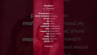 Samoan Language Word List EMOTIONS  Samoan to English translations of useful words [upl. by Cutlor742]