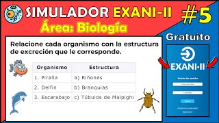 📚 Simulador Oficial EXANI II Área Biología Ejercicio 5 Relacione organismo estructura de excreción [upl. by Neron704]