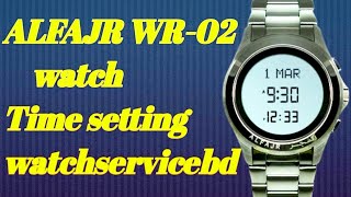 How to set time on ALFAJR WR02 watch Time setting watchservicebd [upl. by Nilloc]