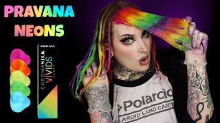 Neon Rainbow Hair Using Pravana Neons [upl. by Narmak]