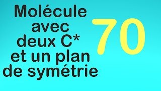 703éme cas Molécule avec deuc carbones asymétrique présentant un plan de symétrie [upl. by Gilbye]