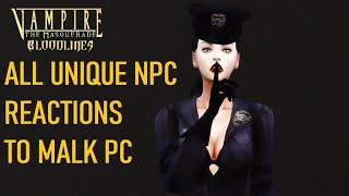 Vampire the Masquerade Bloodlines  All unique NPC Reactions To Malkavian PC [upl. by Lahcear726]