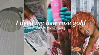 Rose gold hair at home  in depth process for natural hair [upl. by Comyns]