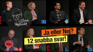 Partiledarna svarar med 12 snabba quotJaquot eller quotNejquot [upl. by Lebatsirhc]