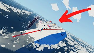 GIANT Cruise Ship CAPSIZES Then SINKS In Stormworks [upl. by Ephram]