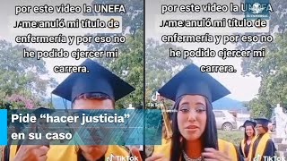 Anulan título a joven por broma en TikTok quotMe gradué copiando en los exámenesquot [upl. by Gnak779]