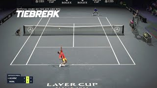 TIEBREAK  Carlos Alcaraz Vs Rafael Nadal I Laver Cup Arena I Expert Difficulty PS5 [upl. by Burta]