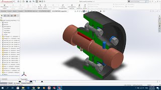 Exploded View of Rigid Flange Coupling with motion study [upl. by Negaet]