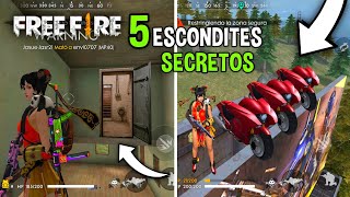 5 NUEVOS ESCONDITES SUPER SECRETOS EN FREE FIRE  LOS MEJORES ESCONDITES EN FREE FIRE [upl. by Yelserp]