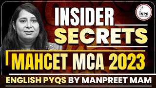 Insider Secrets MAHCET MCA 2023 English PYQs by Manpreet Mam  INPS Classes [upl. by Annaitsirk]