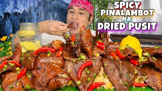 Spicy PINALAMBOT NA DRIED PUSIT  Squid  MUKBANG PINOY MUKBANG [upl. by Riada]