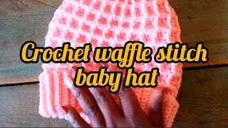 crochet waffle stitch baby hat [upl. by Martin]