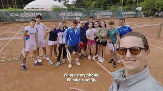 Victoria Azarenka SURPRISES kids at a local tennis club in Rome 🤩 [upl. by Enylhsa751]