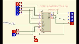 Registro de desplazamiento universal bidireccional 74194 [upl. by Eila407]