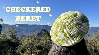 How to Crochet Checkered Beret [upl. by Osnofla]