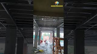 Pvc ceiling installation shrt home pvcwallpaper roompartition roompartition tanding [upl. by Possing]