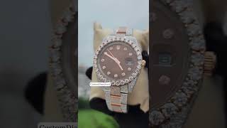 Fully Iced Out Watch Moissanite Diamond Watch Stainless Steel Watches [upl. by Esaj]