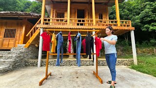 How to make a wooden clothes drying rack  Harvest oranges goes to the market sell [upl. by Uzial]