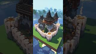 Minecraft How to build a Diorite Lake Castle shorts [upl. by Linzy]