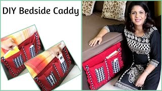 Easy DIY Bedside Caddy  Bedside Pocket Organizer [upl. by Gnilyarg662]