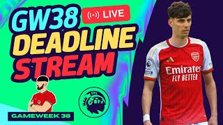 FPL GW38 LIVE DEADLINE STREAM  EARLY TEAM NEWS ✅  46K OVERALL  Fantasy Premier League 202324 [upl. by Chao339]