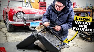 Uncovering a NASTY Surprise Inside Our Triumph TR4 Seats  SEAT TEAR DOWN [upl. by Dannel]