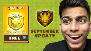 September Update and FREE GOLD PASS in Clash of Clans [upl. by Eisnil]