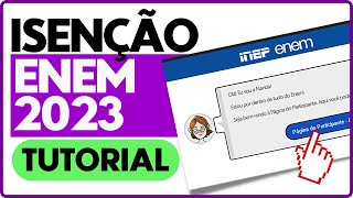 TUTORIAL Isenção do ENEM 2023  Como solicitar isenção da taxa de inscrição  PROFINHO [upl. by Latsryc]