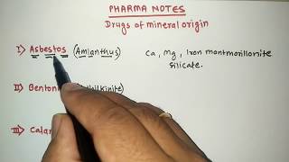 DRUGS OF MINERAL ORIGIN WITH TRICKS  RRB PHARMACIST  GPAT  ESIC PHARMACIST  PART42 [upl. by Yawnoc111]