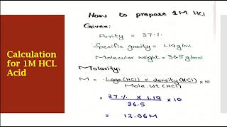 Prepare 1M HCl solution  1M HCl solution preparation by simple method [upl. by Ynahpit]