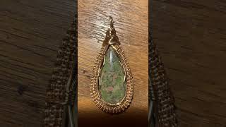 Unakite Jasper Pendant art love crystals pendant jewelry jewelrydesign jewelrymaking [upl. by Wilinski]