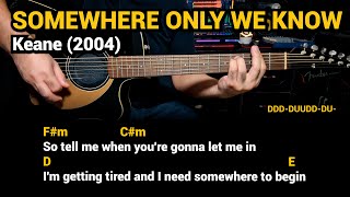 Somewhere Only We Know  Keane 2004 Easy Guitar Chords Tutorial with Lyrics [upl. by Adelia]