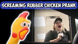 DRIVE THRU SCREAMING RUBBER CHICKEN PRANK [upl. by Louise]