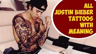 All Justin Bieber Tattoos With Meaning [upl. by Glavin63]