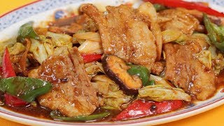 Easy Twice Cooked Pork Recipe Sichuanstyle Chinese Pork Belly StirFry with Cabbage [upl. by Adelia]