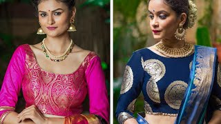 Stunning brocade blouse designs for sarees [upl. by Leiva808]