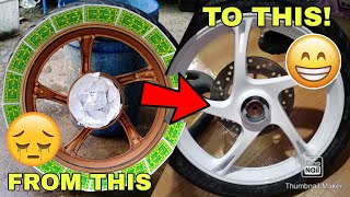 DIY  HOW TO REPAINT MAGS ON MOTORCYCLE  STEP BY STEP  TAGALOG [upl. by Dareen]