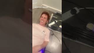 Womans dentures hilariously fall out while using exercise machine Shorts [upl. by Winser]