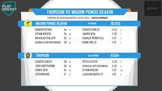 Thomson Senior Men 1st XI v Waurn Ponds Deakin 1st XI [upl. by Fernandina]