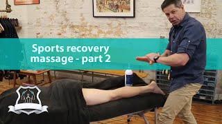 Recovery massage for the hamstrings and calves  Sports recovery massage part 2 [upl. by Leinaj]